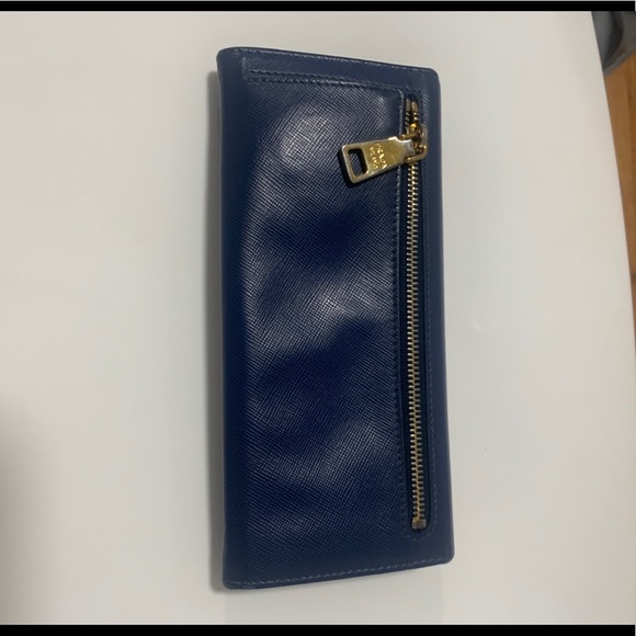 Prada Blue Saffiano Continental Wallet - Picture 2 of 6